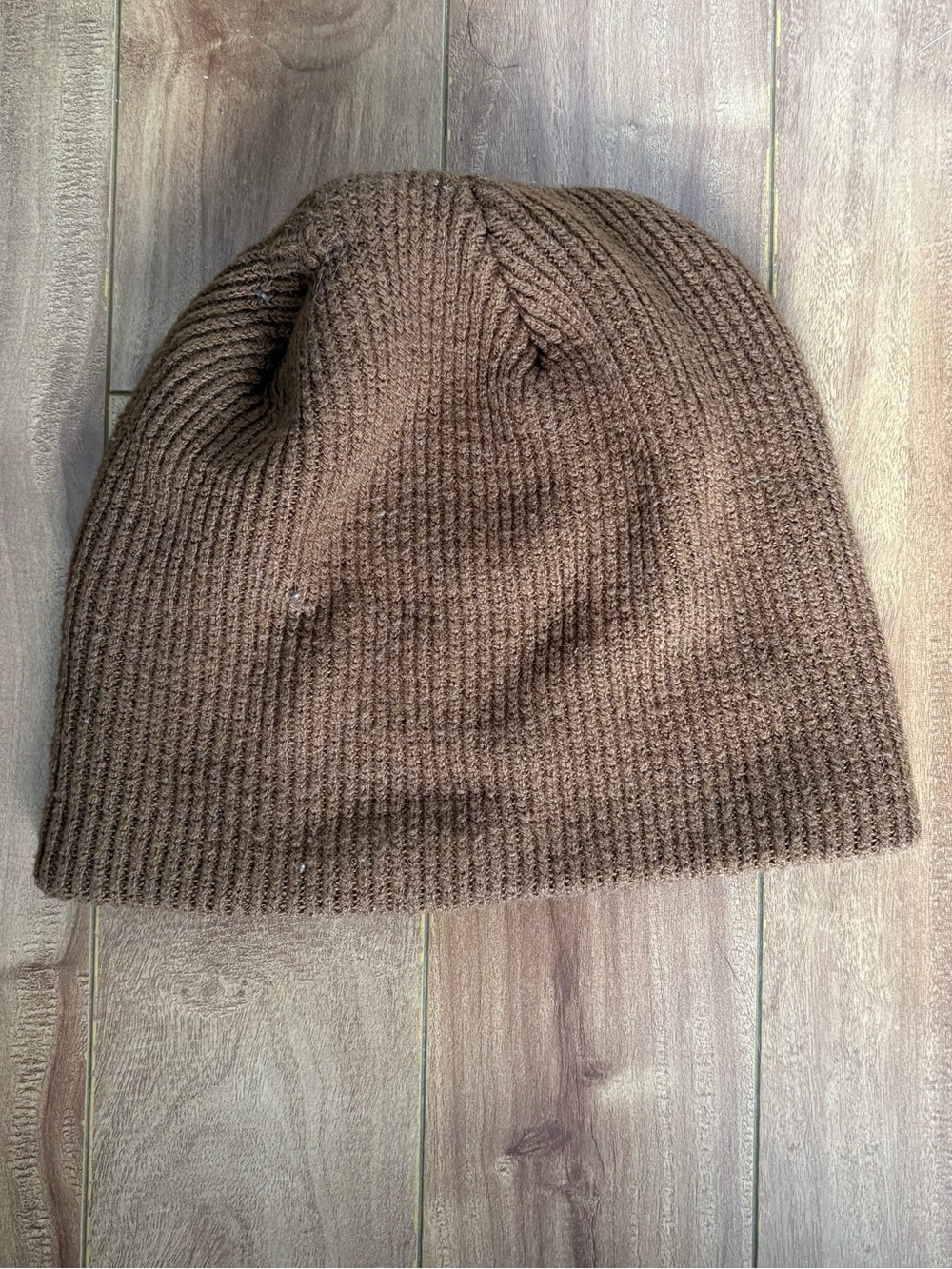 BDG Brown Ribbed Knit Beanie